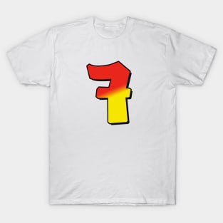 Number 7 red / yellow T-Shirt